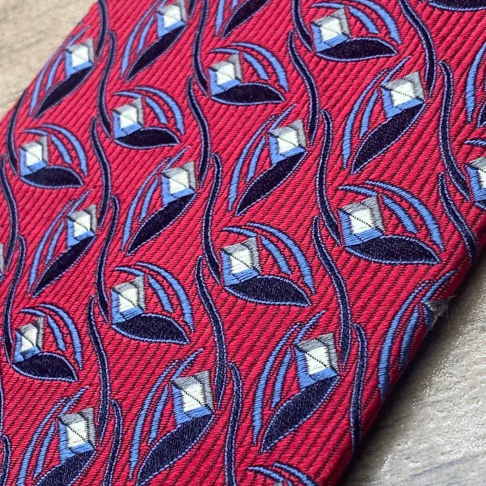 VTG Robert Talbott Tie Mens Best of Class Red Floral Silk USA NEW